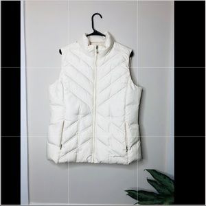 Eddie Bauer cream color goose down feather vest